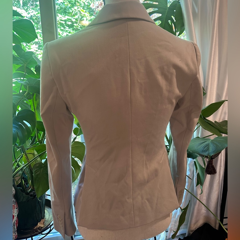 Express Beige One Button Fitted Blazer - Picture 4 of 9